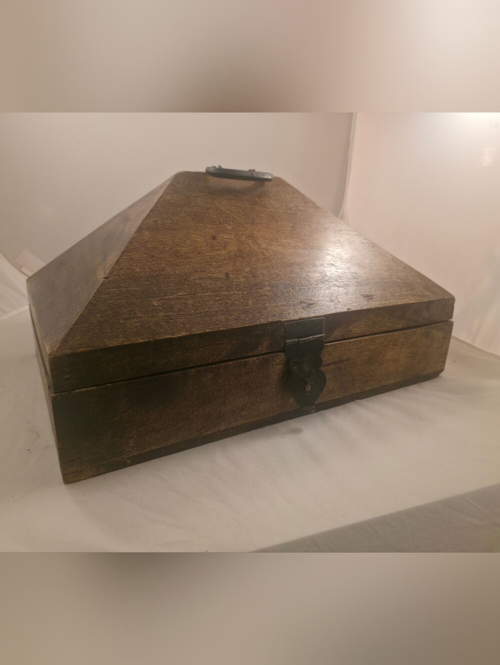 Antique Wooden Nettoor Petti Box – Vintage Indian Dowry Jewelry Chest